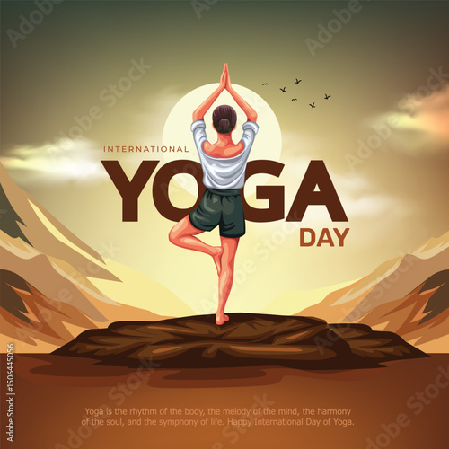 international yoga day. yoga body posture. Woman practicing yoga. vector illustration design