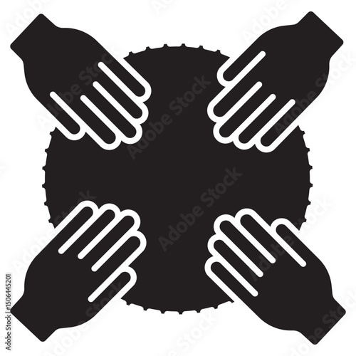Collaborative Work icon, Stronger Together Unlocking the Power of Collaborative Work, Team Synergy Driving Success Through Collaboration, vector