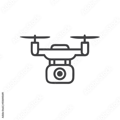 Drone with Camera Icon for Technology Websites, Aerial Photography Services, Surveillance Applications, Tech Blogs and Digital Marketing Materials