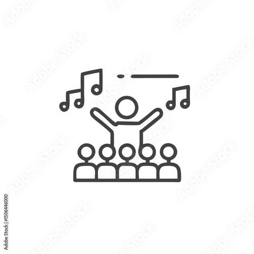 Music Festival Crowd Icon for Event Websites, Entertainment Apps, Concert Promotions, Social Gathering Materials, Ticket Sales Platforms, and Community Celebration Resources