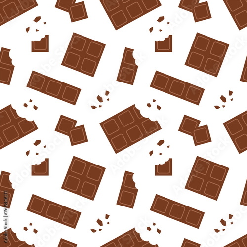 Chocolate Dessert Seamless Pattern Illustration with Melted Sweets and Cakes in Flat Cartoon Style