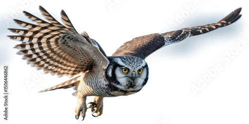 Hawk Owl in Flight