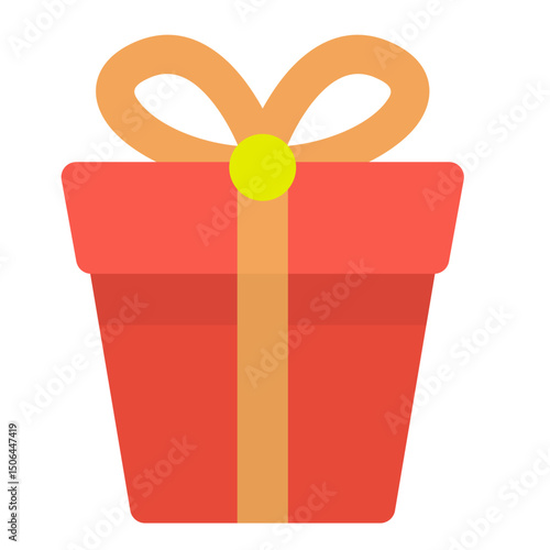 Cute Gift Box With Ribbon Present Celebration Graphic