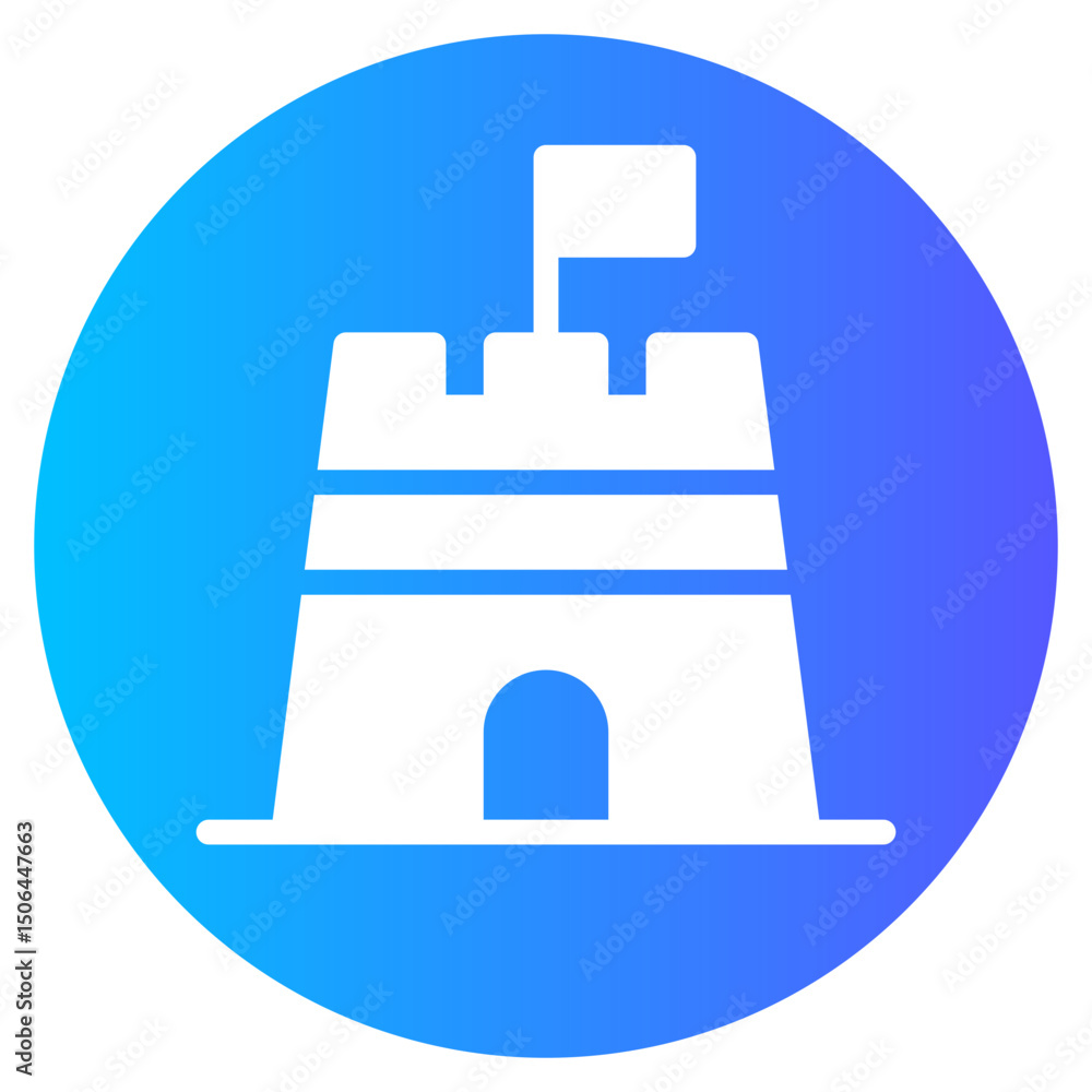 Obraz premium sand castle gradient icon