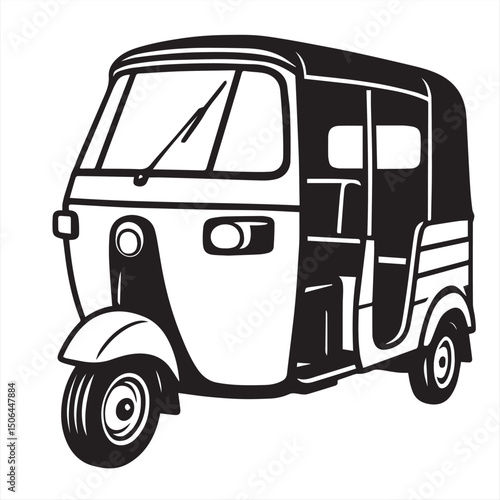 vector illustration of three-wheeled vehicle