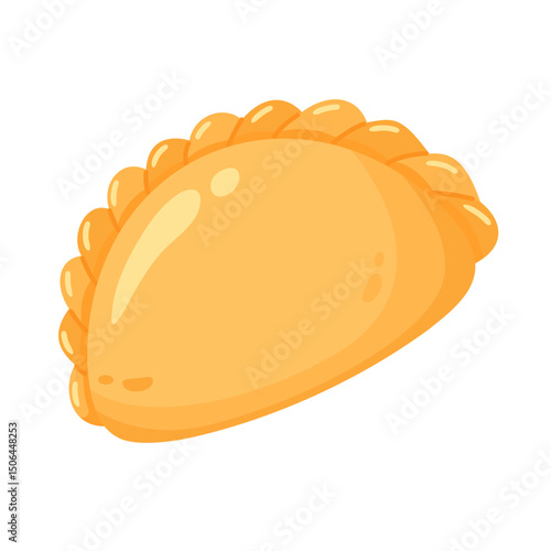 Delicious Golden Empanada Illustration on White Background