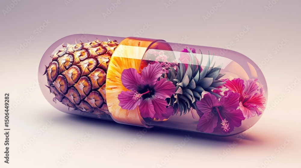 Fototapeta premium Tropical fruit and flower capsule.