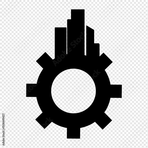 A modern and minimalist organization icon, ideal for apps or digital design. With a transparent background, this icon is suitable for various technology design purposes. vector illustration
