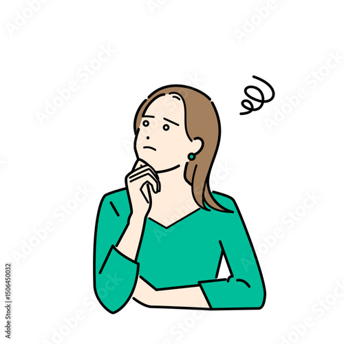 私服の女性が困るイメージイラスト