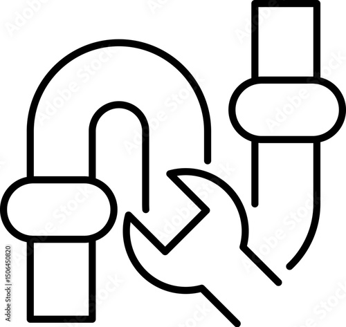 Broken Pipes Sign for Graphics, Designs, Books, Adverts, Apps