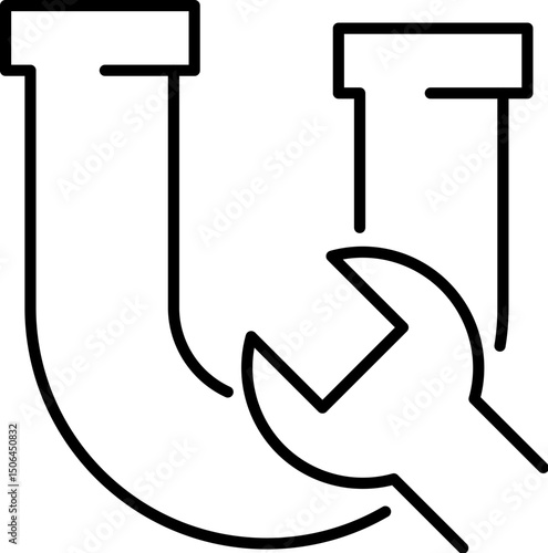 Broken Pipes Symbol for Graphics, Designs, Books, Adverts, Apps