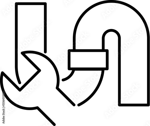 Broken Pipes Linear Sign for Graphics, Designs, Books, Adverts, Apps