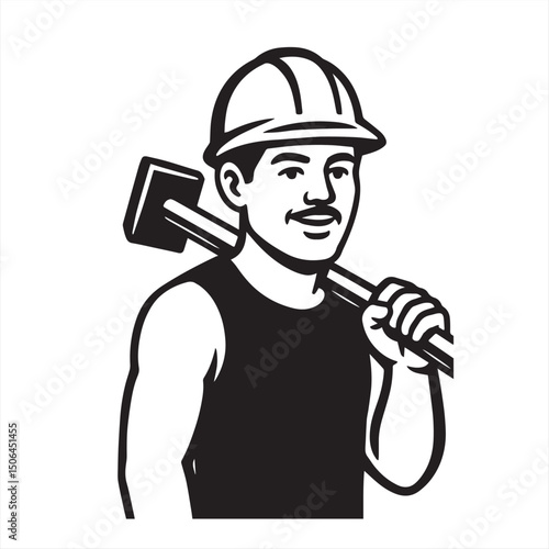 construction worker with hammer