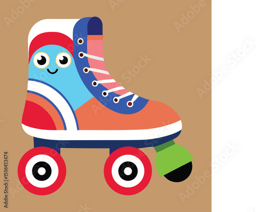 Ollie skates vector art illustration.