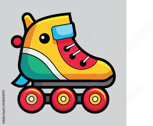 Ollie skates vector art illustration.
