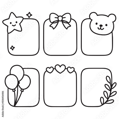 Fun and Quirky Cute Doodle Frame Vector