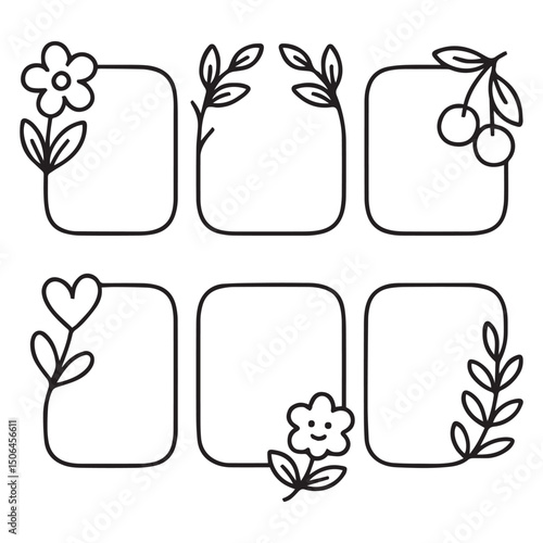 Minimal Cute Funny Shape Frames Vector 