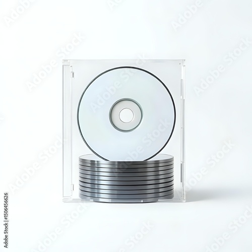 Stack of Silver CDs in a Protective Case