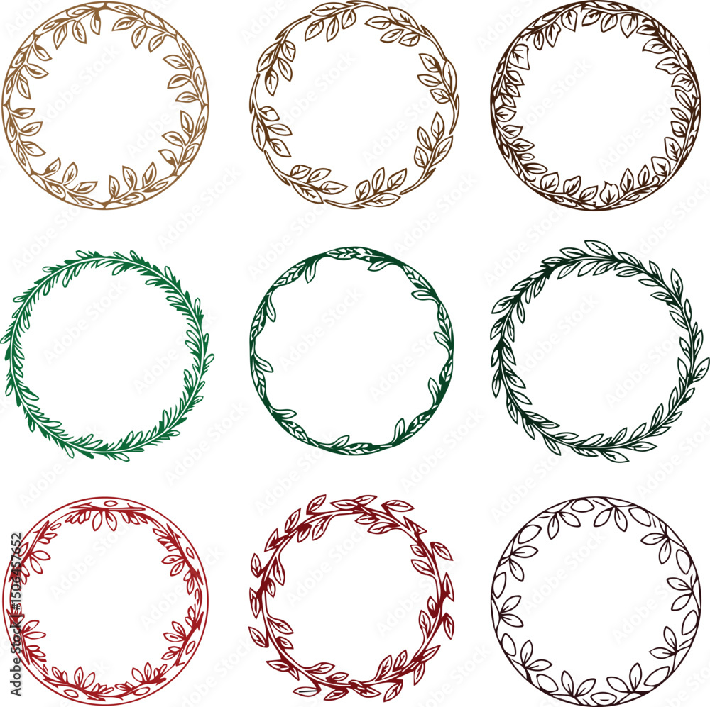 Obraz premium Modern Line Art Leaf Frames 