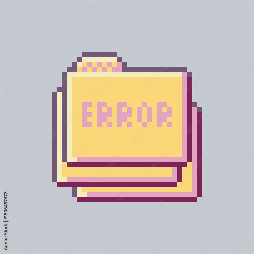 Multiple error folder sign in pixel art style