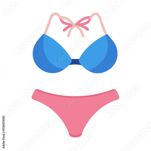 pink bikini isolated on white background