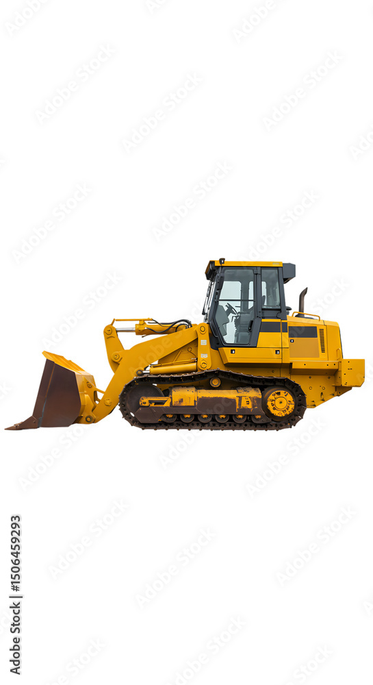 Fototapeta premium Isolated Illustration Of A Yellow Bulldozer Construction Equipment With Details