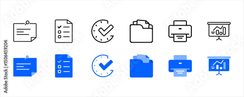 Office Document and Task Management Icon Set