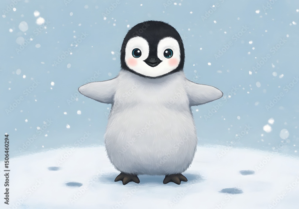 Fototapeta premium Fluffy Penguin for Kids