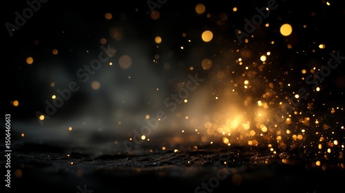 Golden Glow Above Dark Surface