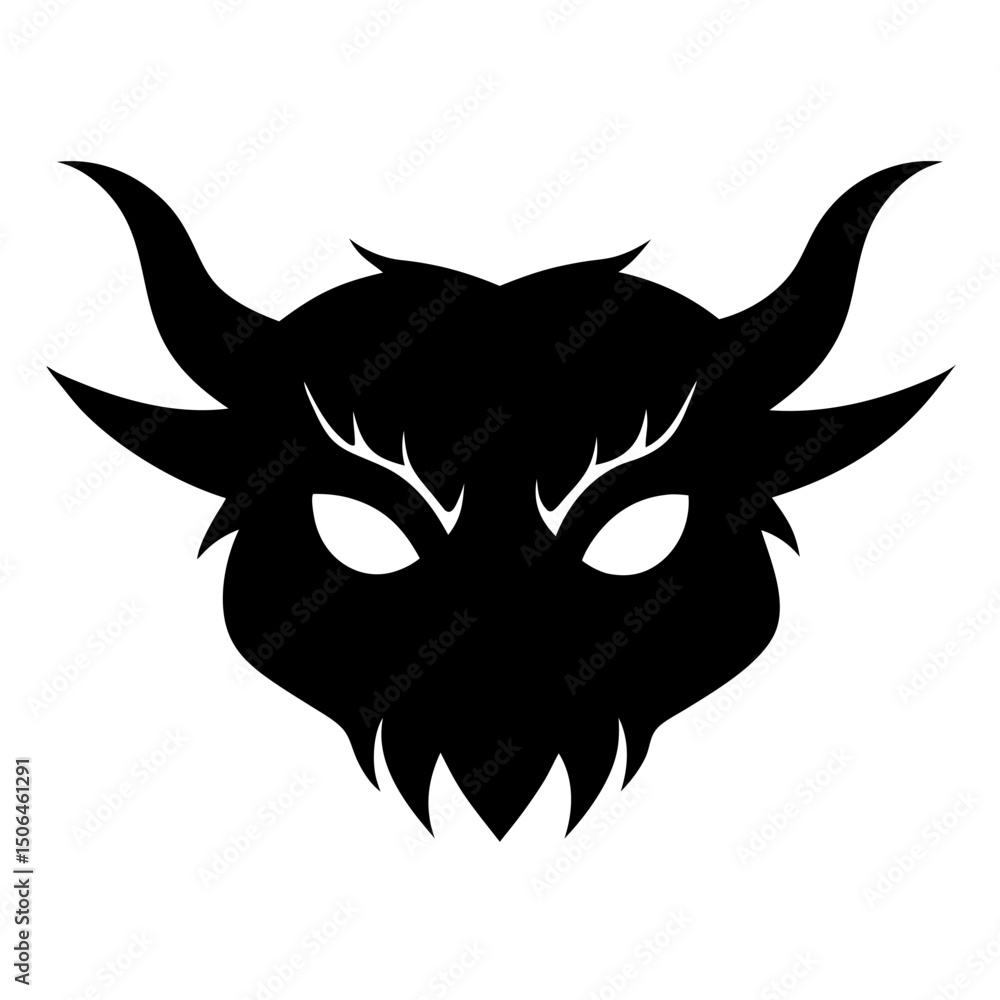 Fototapeta premium Demon Eyes Silhouette with Intense Expression