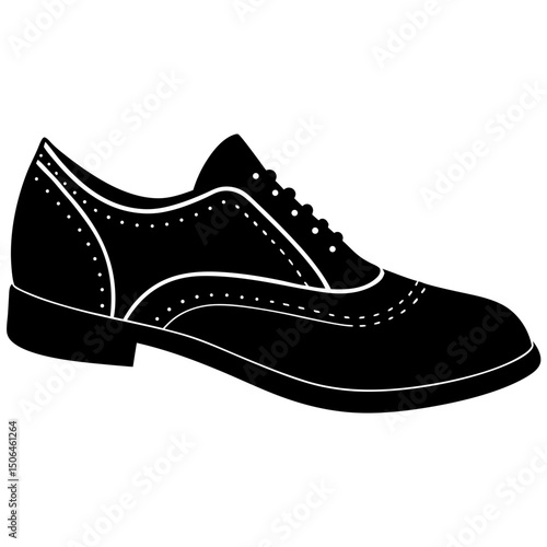Oxford Shoe Silhouette in Minimalist Style