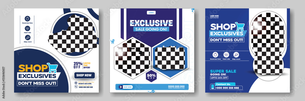 Naklejka premium Product sale and Flash sale social media post design