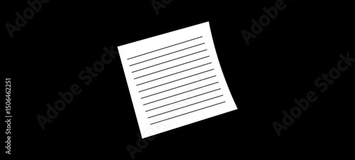 White note paper. Vector Illustration.