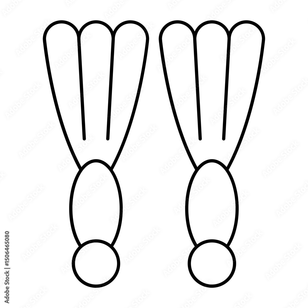 Flippers outline icon Flippers outline icon