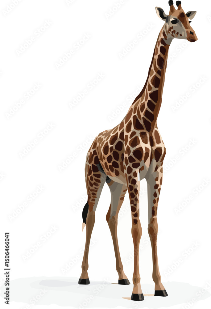 Fototapeta premium giraffe on white