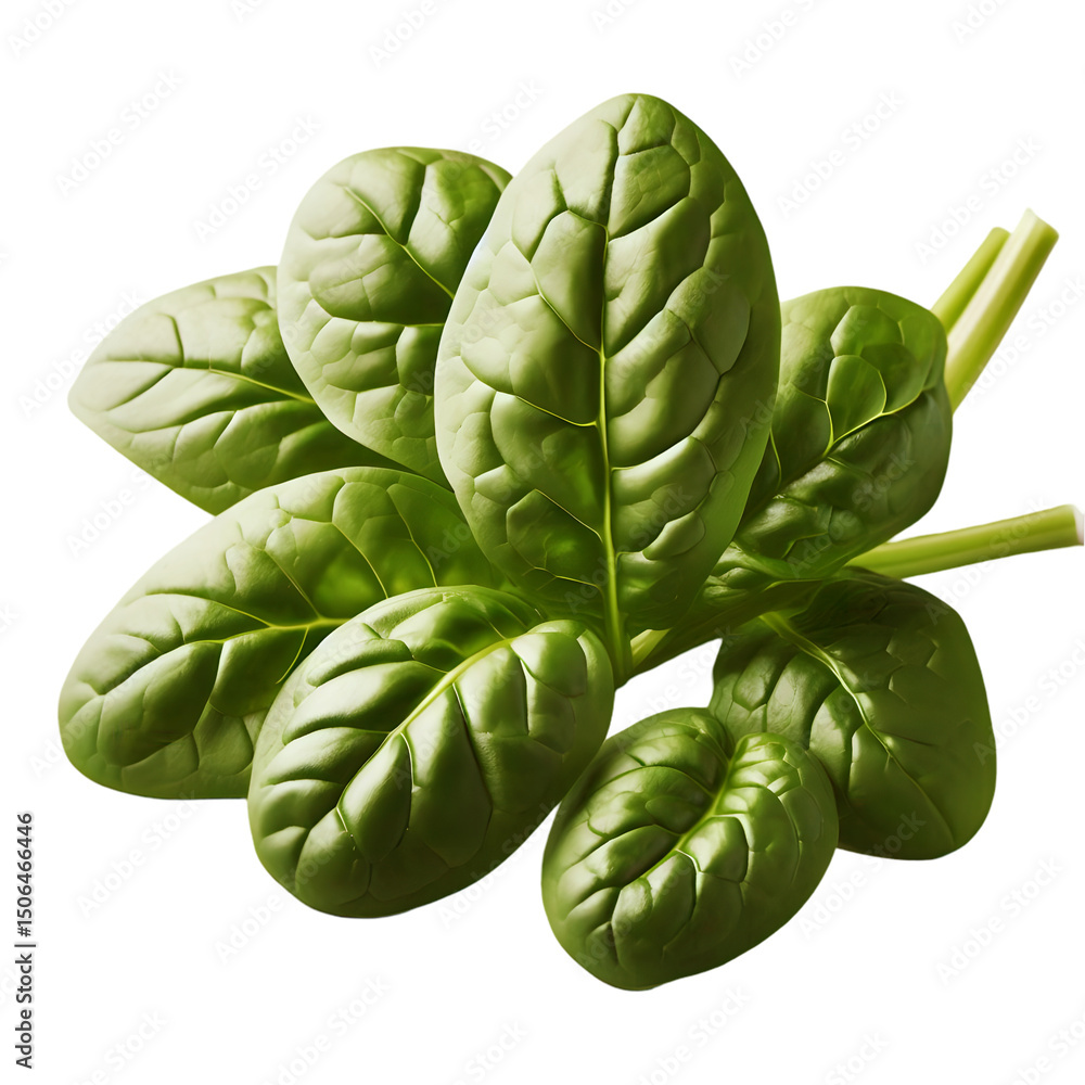 Obraz premium Green Baby spinach leaves on transparent background 2