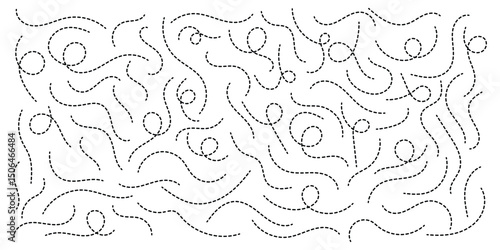 Abstract dotted line set vector