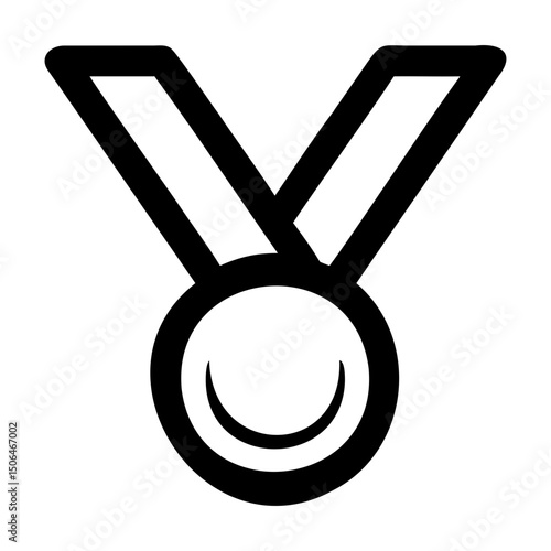 Award medal silhouette with invisible background