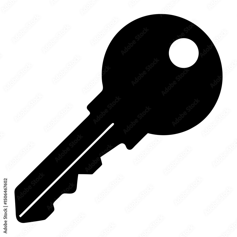 Key silhouette vector, black key icon vector Key silhouette vector, black key icon vector