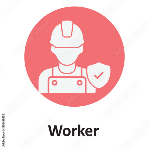Worker insurance :Vector Icon which can easily modify or edit