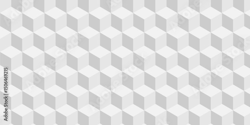 Structure white block box cube seamless pattern grid vintage surface triangle web monochrome square texture white overlap cubic background.	