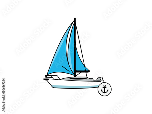Sailboat Flat Vector Icon