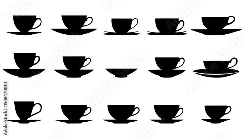 teacup silhouette on a white background
