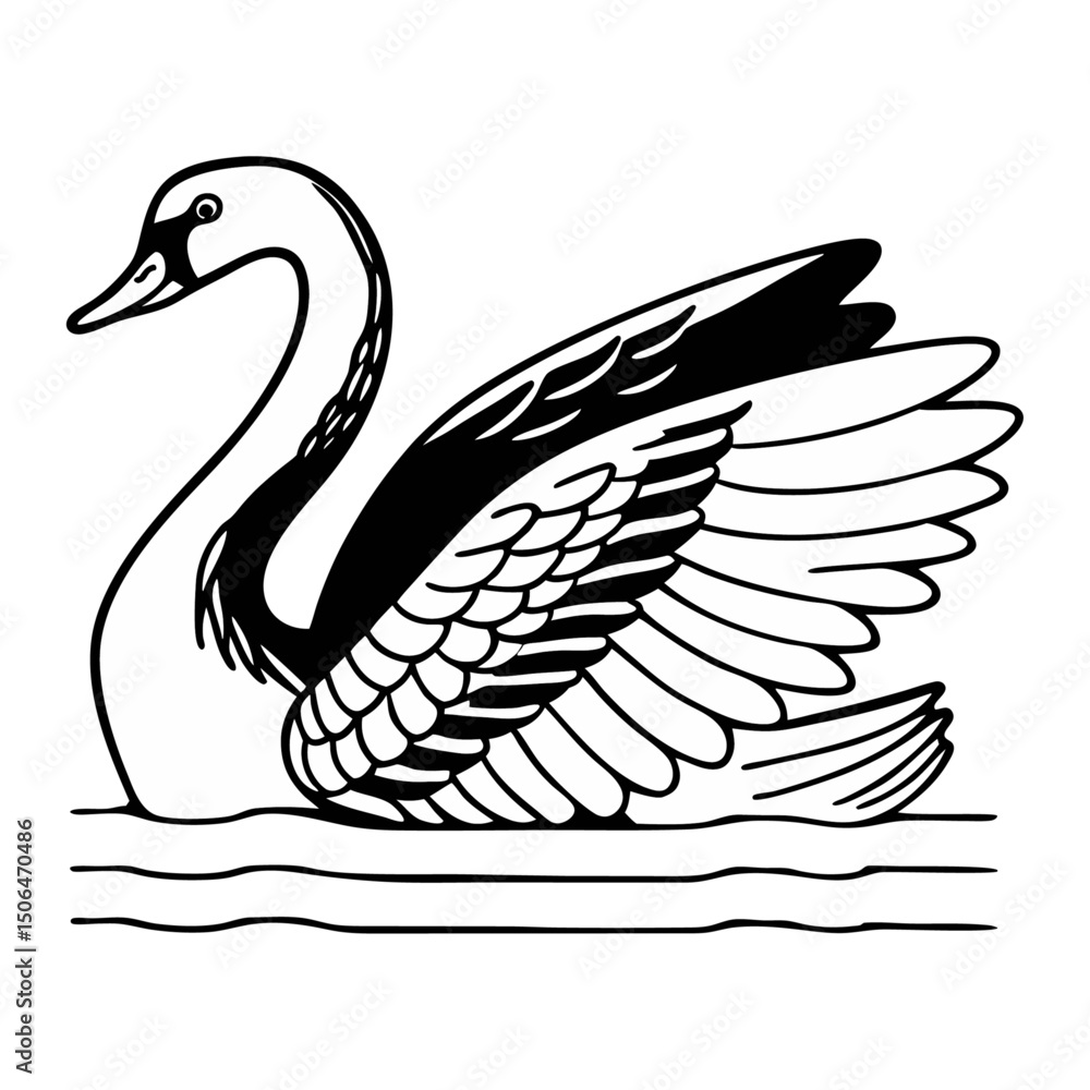 Obraz premium Duck Bird in Flight Vector Illustration