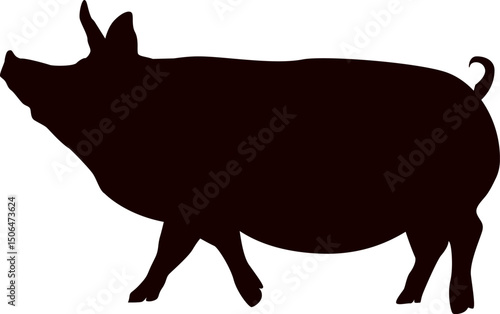 Silhouette of a pig
