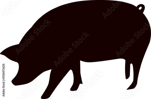 Silhouette of a pig