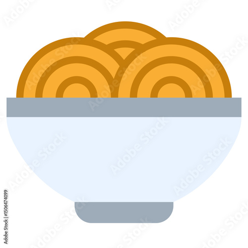 Noodle Icon, Flat Design Style Icon, Restaurant Element Icon Collection