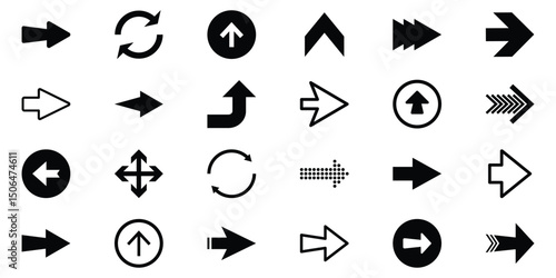 Arrows big black set icons, arrow icon, modern simple arrows, arrow vector collection cursor. Vector black arrow icons set on white background.