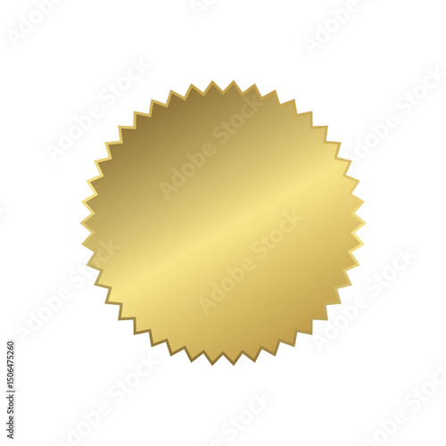 Gold seal or sticker icon, ideal for use in awards, premium labels, or certificates.
