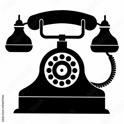 old phone isolated on white